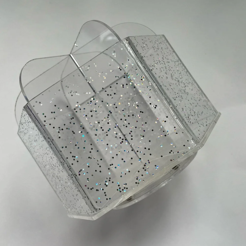 Two Piece Clear Glitter Organizer Set